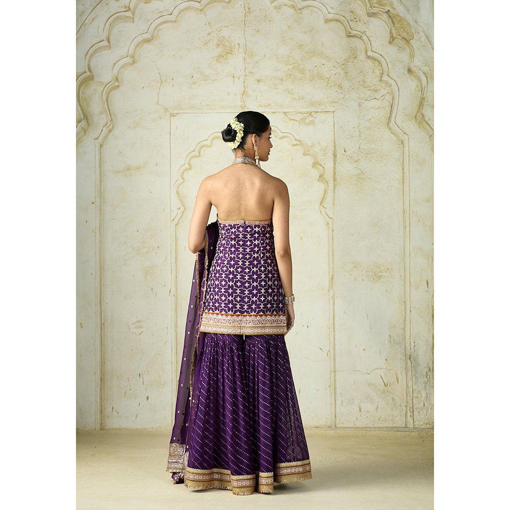 Gopi Vaid Purple Kainaat Kurta with Sharara and Dupatta
