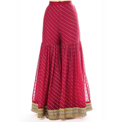 Gopi Vaid Red Kainaat Kurta with Sharara and Dupatta