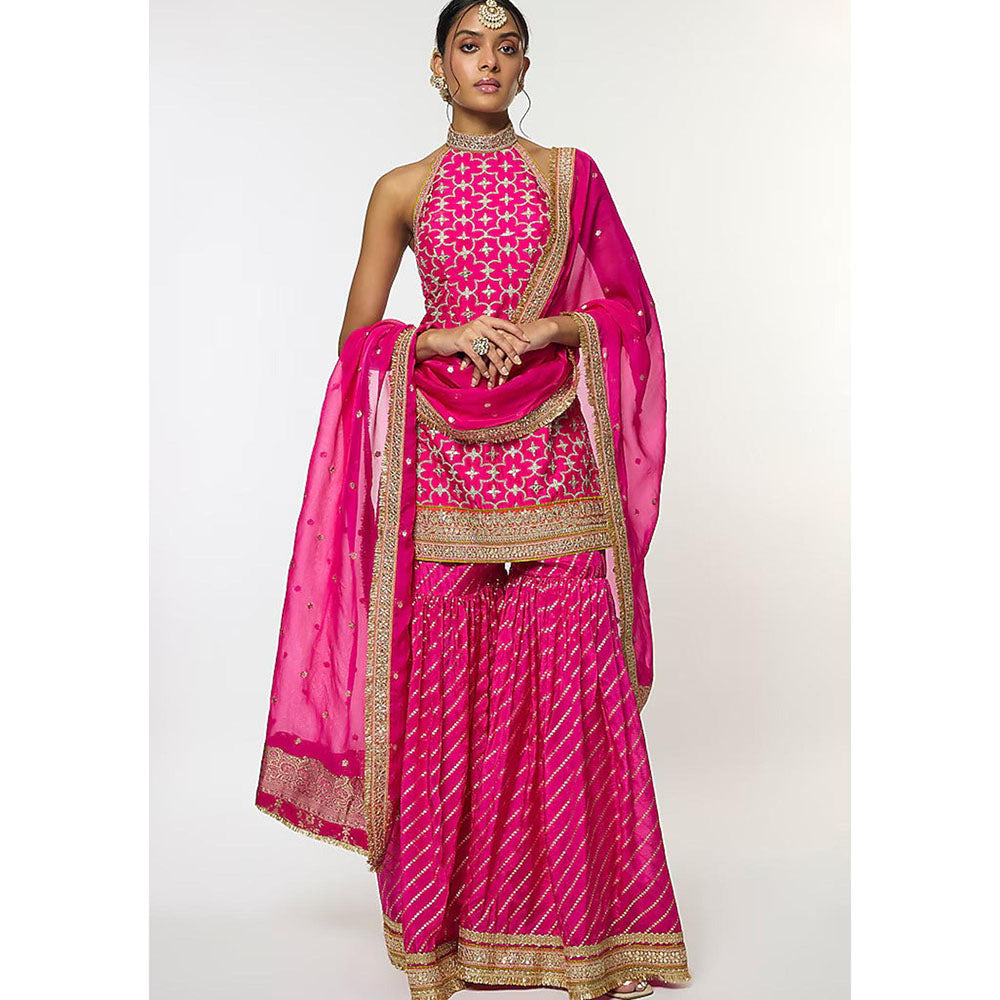Gopi Vaid Pink Kainaat Kurta with Sharara and Dupatta