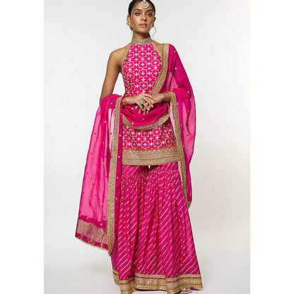 Gopi Vaid Pink Kainaat Kurta with Sharara and Dupatta
