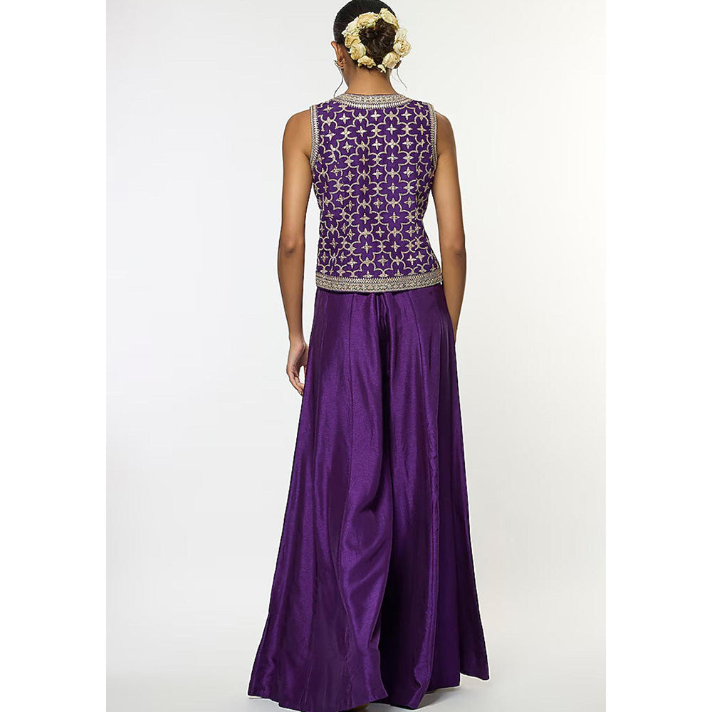 Gopi Vaid Purple Maheen Vest with Pant