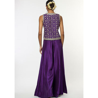 Gopi Vaid Purple Maheen Vest with Pant