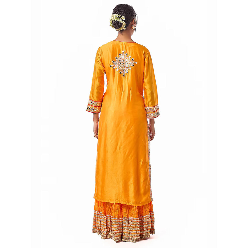 Gopi Vaid Yellow Ruby Kurta with Sharara and Dupatta