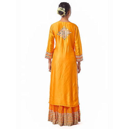 Gopi Vaid Yellow Ruby Kurta with Sharara and Dupatta