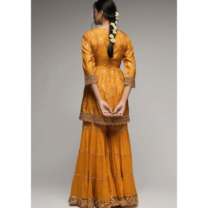 Gopi Vaid Mustard Pritika Kurta with Sharara and Dupatta