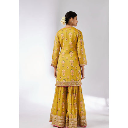 Gopi Vaid Mustard Sadhna Kurta with Sharara and Dupatta