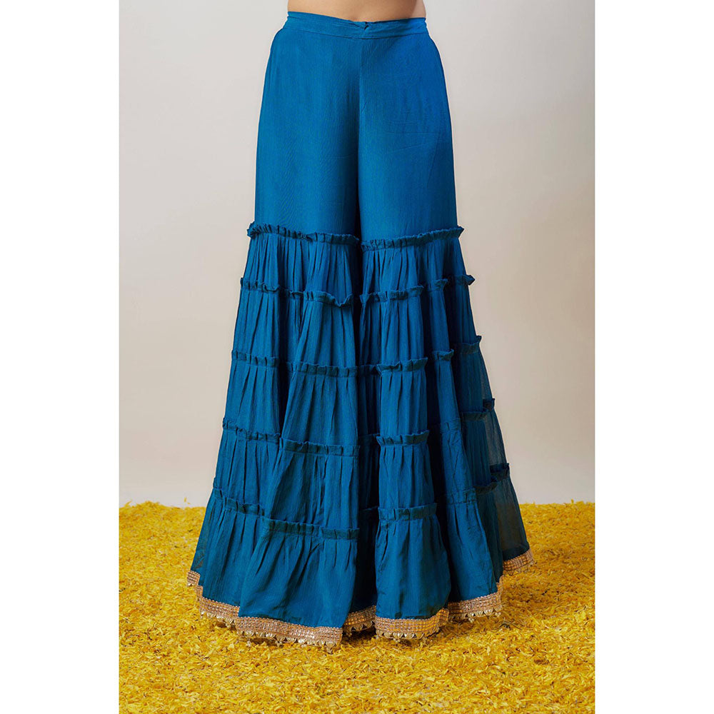 Gopi Vaid Blue Gita Kurta with Sharara and Dupatta