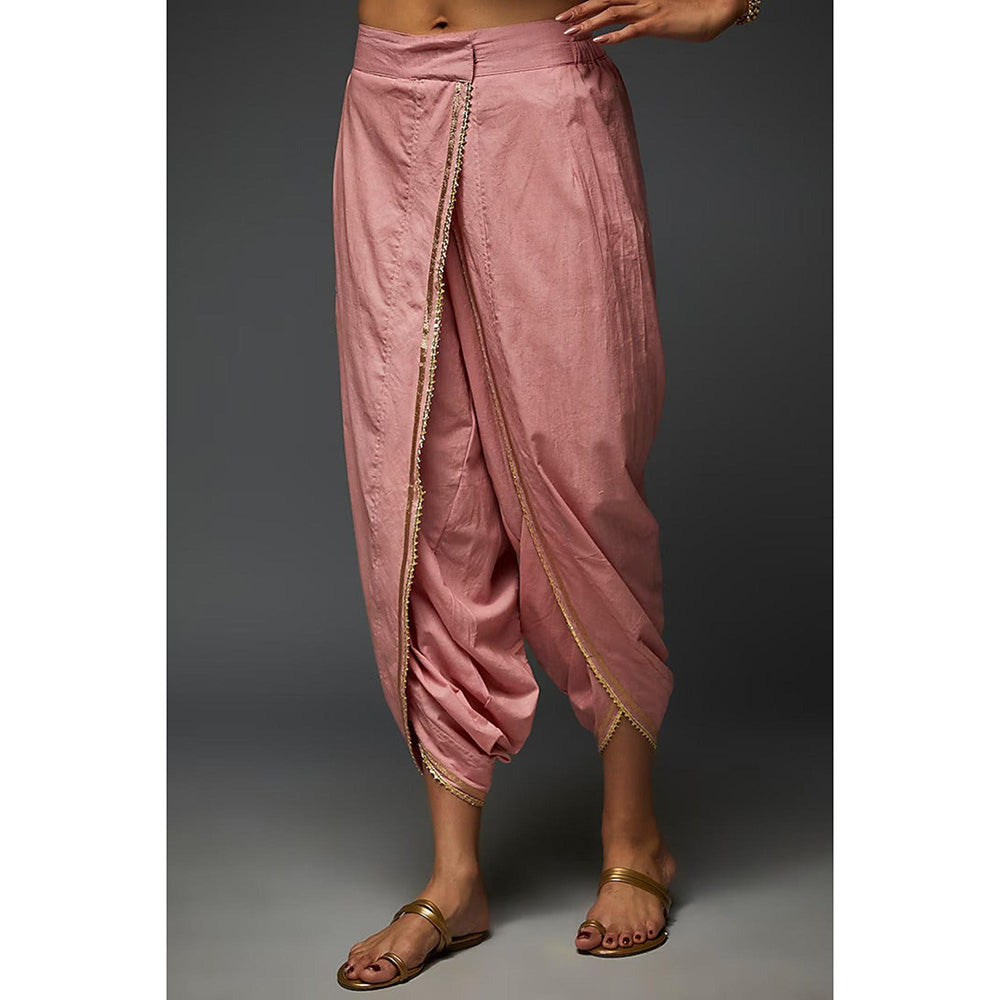 Gopi Vaid Pink Kiara Short Peplum with Dhoti