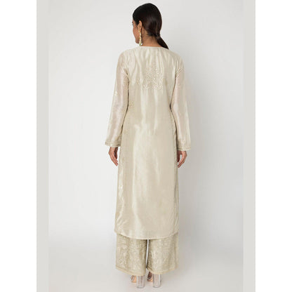 Gopi Vaid Beige Rati Kurta with Palazzo with Dupatta