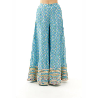 Gopi Vaid Blue Nitya Strappy Kurta with Sharara and Dupatta