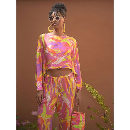 GUAPA Malibu Modal Multi-Color Printed Crop Top