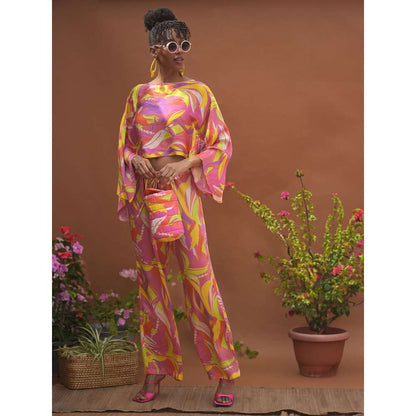 GUAPA Malibu Modal Multi-Color Printed Crop Top