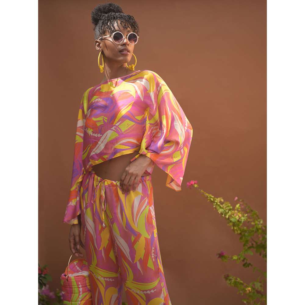 GUAPA Malibu Modal Multi-Color Printed Crop Top