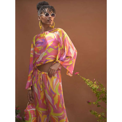 GUAPA Malibu Modal Multi-Color Printed Crop Top