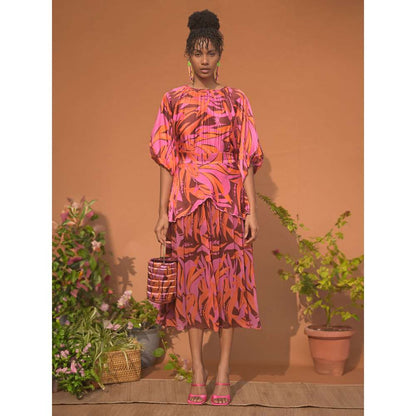 GUAPA Jasmine Modal Multi-Color Printed Midi Dress