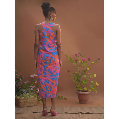 GUAPA Leila Linen Multi-Color Printed Midi Dress