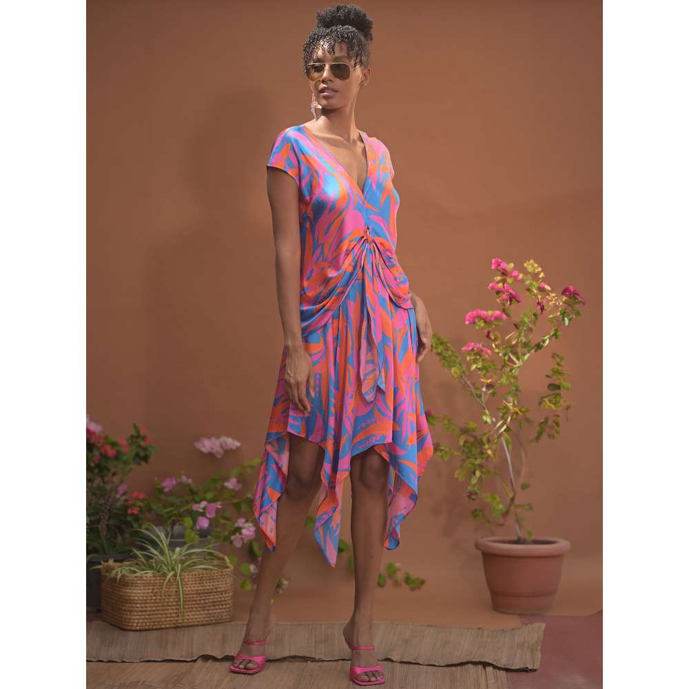 GUAPA Leila Modal Multi-Color Printed Midi Skirt