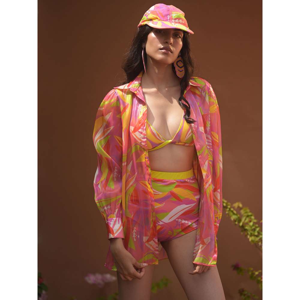 GUAPA Malibu Organza Multi-Color Printed Shirt