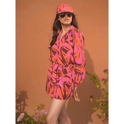 GUAPA Jasmine Crepe Multi-Color Printed Shirt