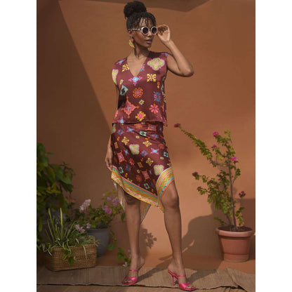 GUAPA Cleopatra Modal Brown Printed Top