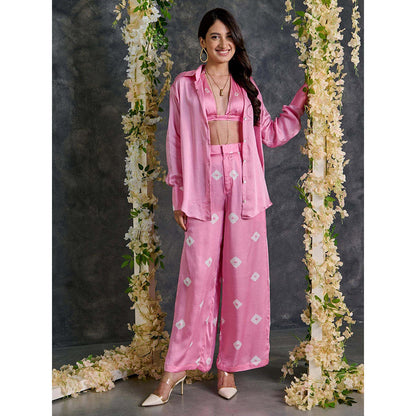 Gulaal Pink Bandhani Modal Satin Bralette
