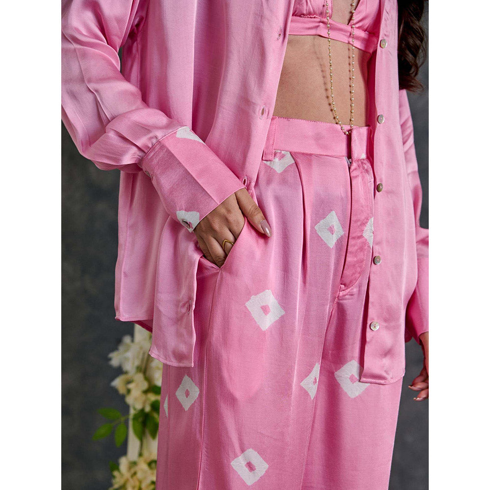 Gulaal Pink Bandhani Modal Satin Bralette