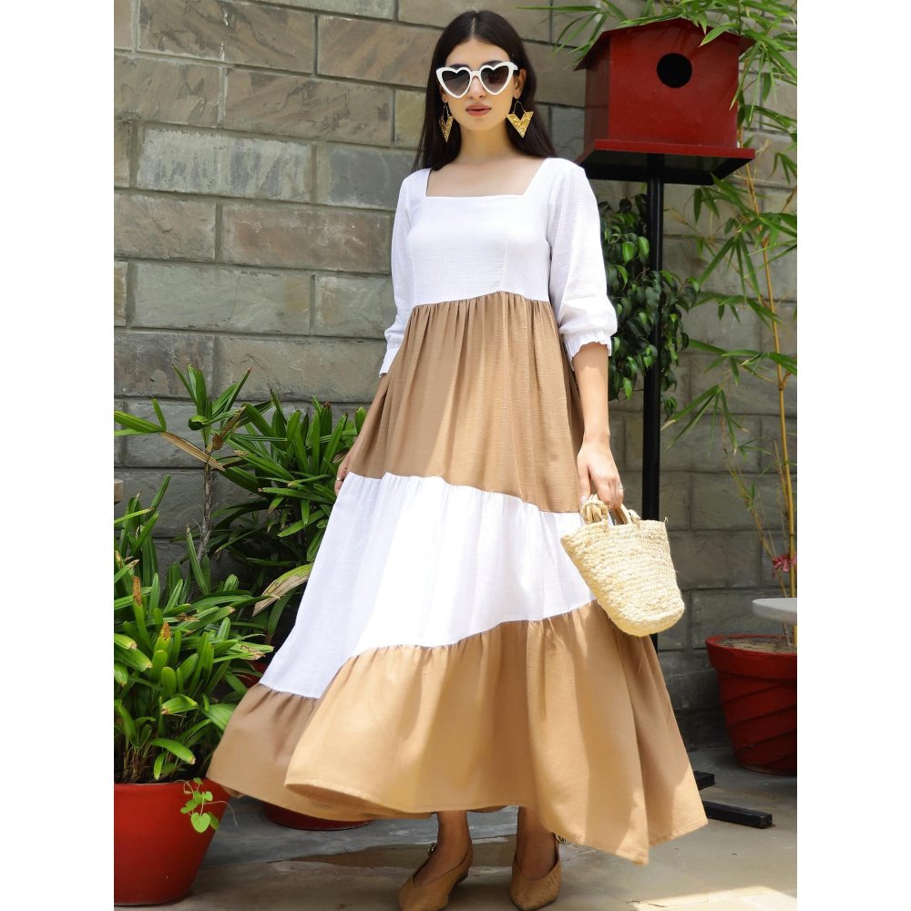 Gulaal Choco Cotton Tier Maxi Dress