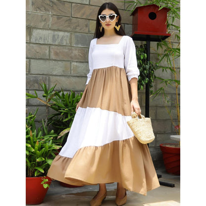 Gulaal Choco Cotton Tier Maxi Dress