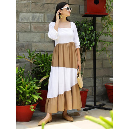 Gulaal Choco Cotton Tier Maxi Dress