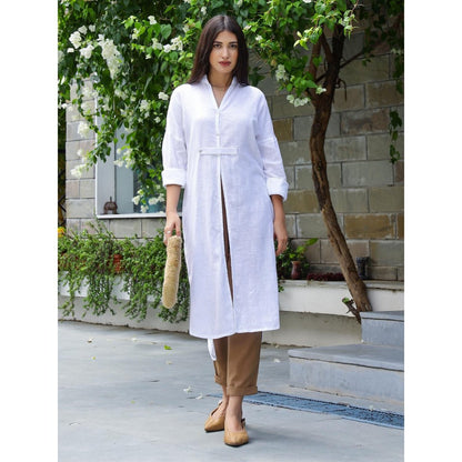 Gulaal Sassi Cotton Front Open Kurta with Pants (Set of 2)