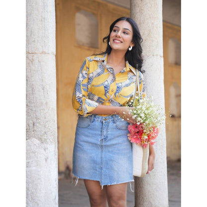 Gulaal Meow Yellow Cotton Shirt