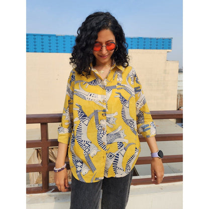 Gulaal Meow Yellow Cotton Shirt