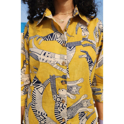 Gulaal Meow Yellow Cotton Shirt
