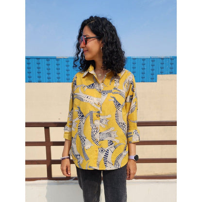 Gulaal Meow Yellow Cotton Shirt