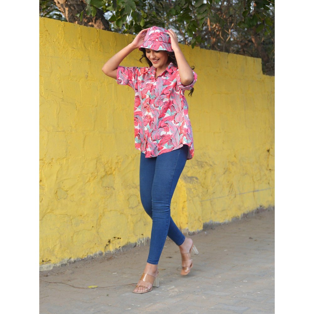 Gulaal Palm Pink Cotton Shirt