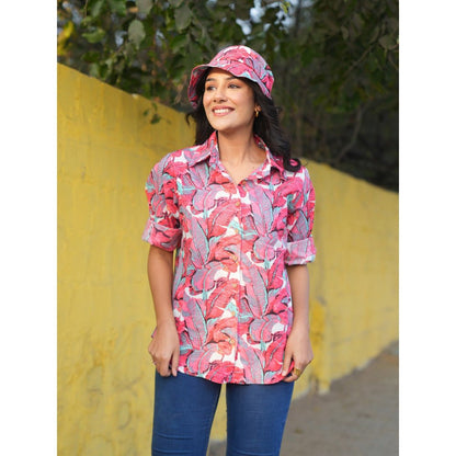 Gulaal Palm Pink Cotton Shirt