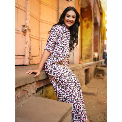 Gulaal Leopard Pink Cotton Co-Ord (Set of 2)