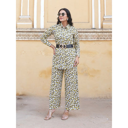 Gulaal Leopard Yellow Cotton Co-Ord (Set of 2)