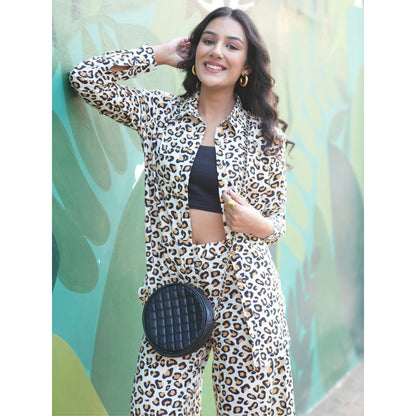 Gulaal Leopard Brown Cotton Co-Ord (Set of 2)