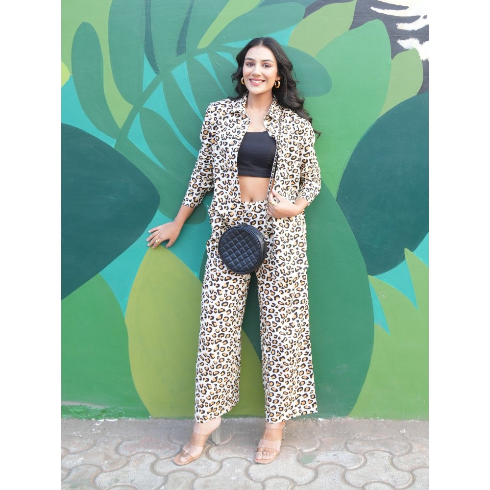 Gulaal Leopard Brown Cotton Co-Ord (Set of 2)