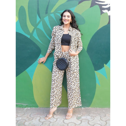 Gulaal Leopard Brown Cotton Co-Ord (Set of 2)