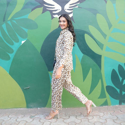 Gulaal Leopard Brown Cotton Co-Ord (Set of 2)