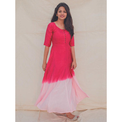 Gulaal Sunset Blossom Fit & Flare Dress