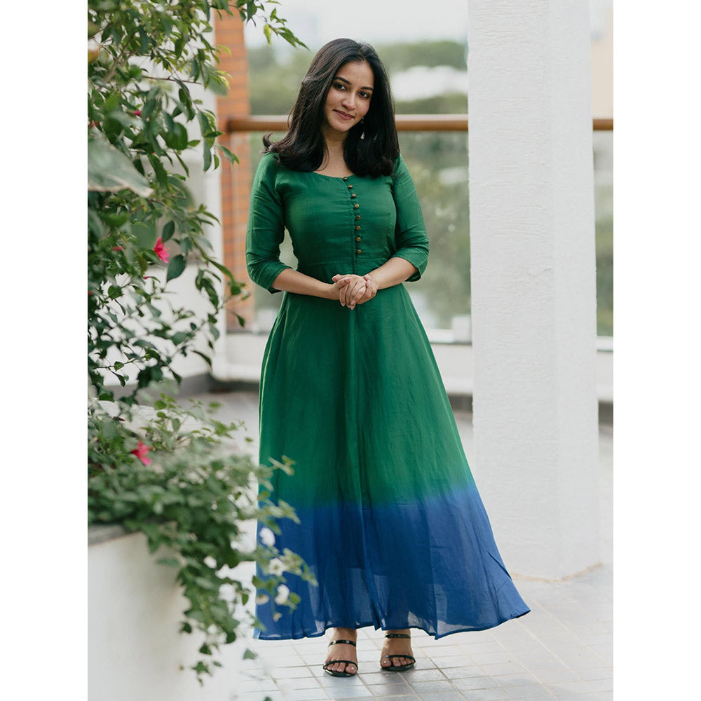 Gulaal Sunset Peacock Fit & Flare Dress