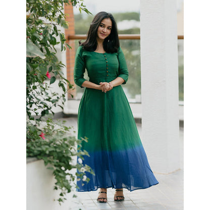 Gulaal Sunset Peacock Fit & Flare Dress