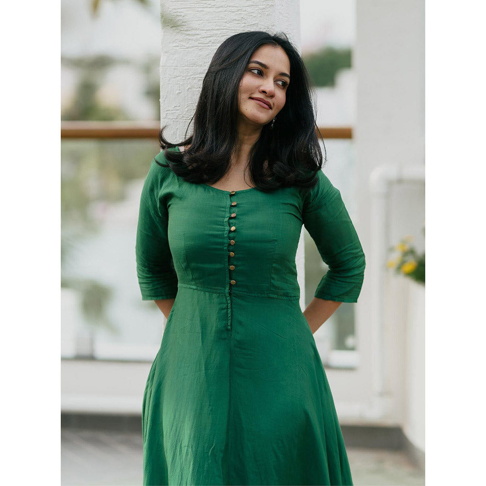 Gulaal Sunset Peacock Fit & Flare Dress