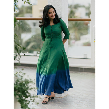 Gulaal Sunset Peacock Fit & Flare Dress