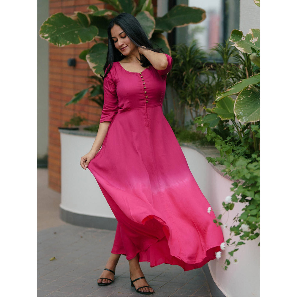 Gulaal Sunset Bougainvillea Fit & Flare Dress
