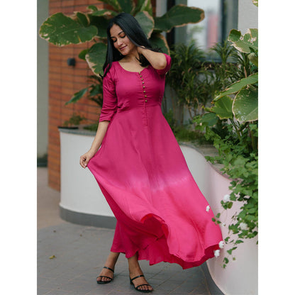 Gulaal Sunset Bougainvillea Fit & Flare Dress