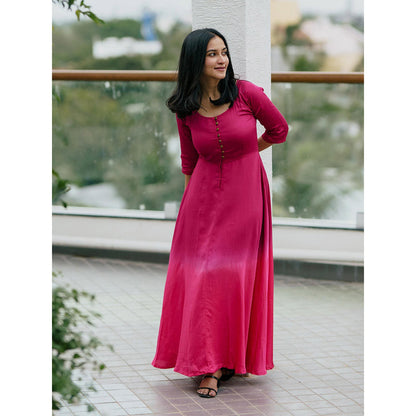 Gulaal Sunset Bougainvillea Fit & Flare Dress
